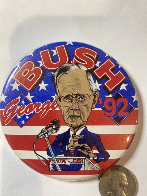 George Bush  Political Election Campaign Pin Back Button - Excellent Condition