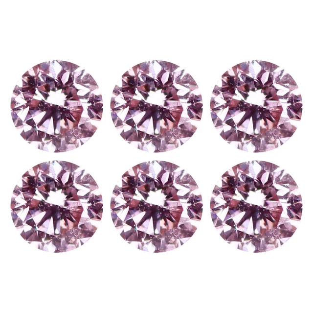 0.14Ct (6Pcs) Lot Ronde 2 X 2 mm Diamant Rose Véritable Étincelant