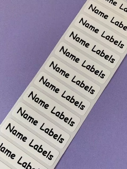 50 Personalised Iron on Name Labels! School clothing,Care Homes, Identity Labels