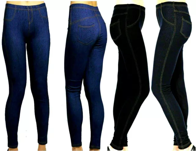 Ladies Womens Stretchy Denim New Look Skinny Jeggings Leggings Plus Size 8-26