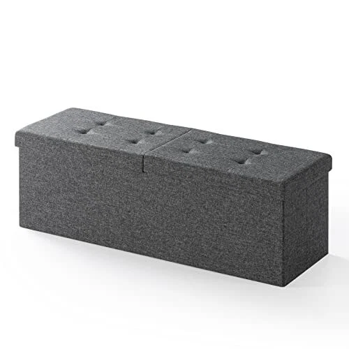 45" Storage Ottoman with SMART LIFT Top, Upholstered Tufted Bench, Foot Rest,