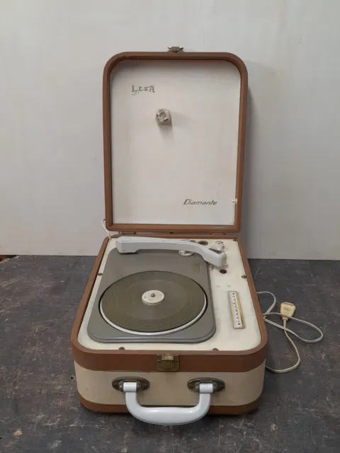 Giradischi Vinile Fonovaligia LESA PHON LF 52 C DIAMANTE. Valvolare Anni 60.