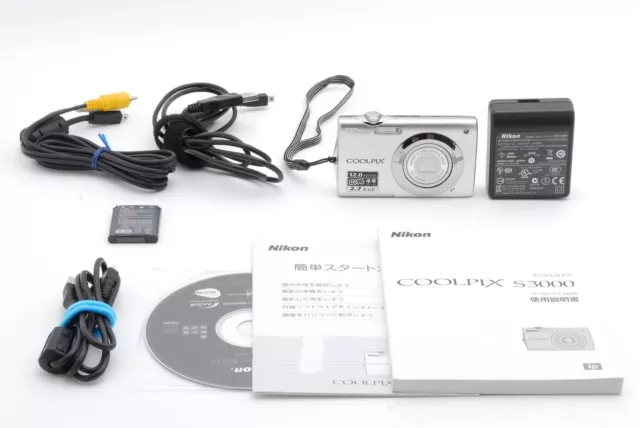 READ! [NEAR MINT] Nikon COOLPIX S3000 12.0MP Digital Camera Silver From Japan