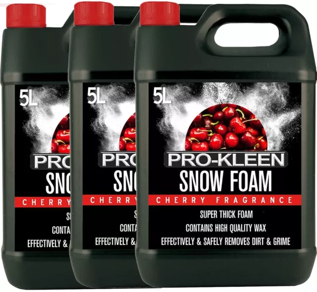 ProKleen Car Candy Snow Foam Shampoo High Gloss Wash Wax Cherry Fragrance 15L