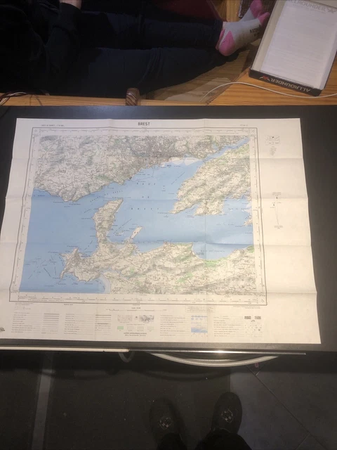 Carte IGN Vintage De La Rade De Brest Bon État
