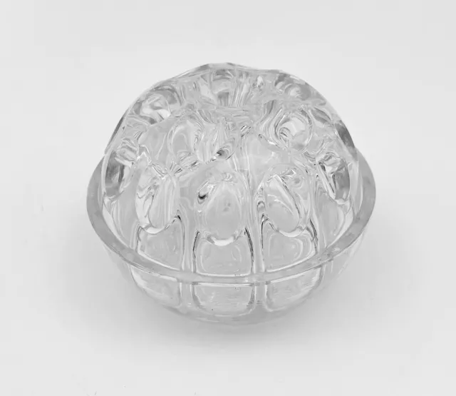 Vintage Large Reims Clear Glass Flower Frog 19 Holes 5" France (See Description)