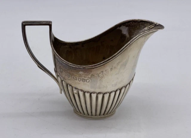 Antique Victorian Solid Silver Cream Jug London 1887 Martin & Hall b4