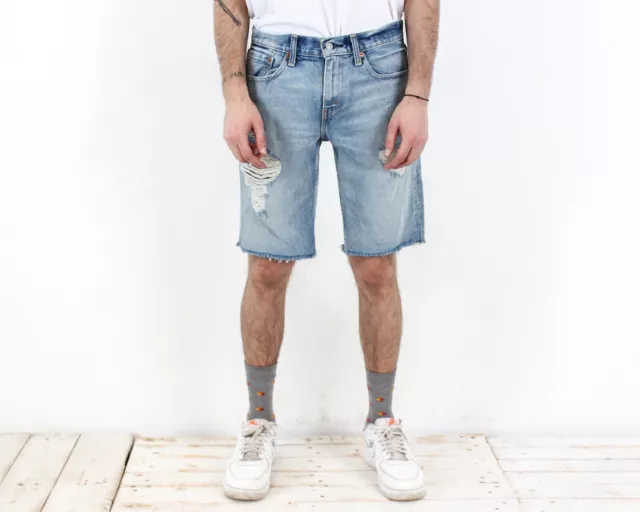 Levi's Strauss 511 Vintage Uomo W31 Slim Fit Pantaloncini Jeans Capri Strappato