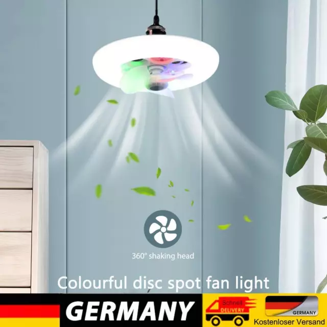 Deckenleuchter 60W Deckenventilator-Lampe RGB für Esszimmer Foyer (Weiß)