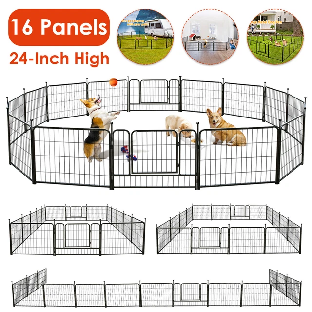 24Inch 16 Panels High RV Dog Playpen Dog Pen Dog Fence Exercise Outdoor/Indoor