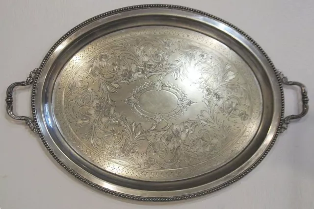 Large Antique 61 cm (24 Inch) EPNS Silver Tray, Henry Wilkinson, Sheffield