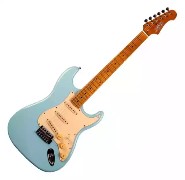 B-WARE Jet Guitars JS300 E-Gitarre Blue ST-Style Linde Ahorn Roasted Maple