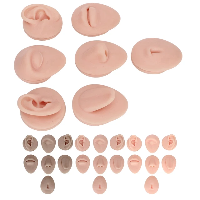 Silicone Piercing Body Model Soft Silicone Orecchio Naso Eye Tongue Navel Model