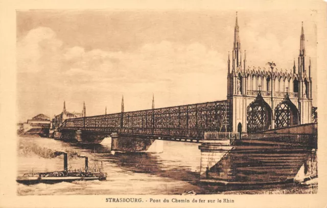 CPA STRASBOURG Pont du chemin de fer sur le Rhin (143189)