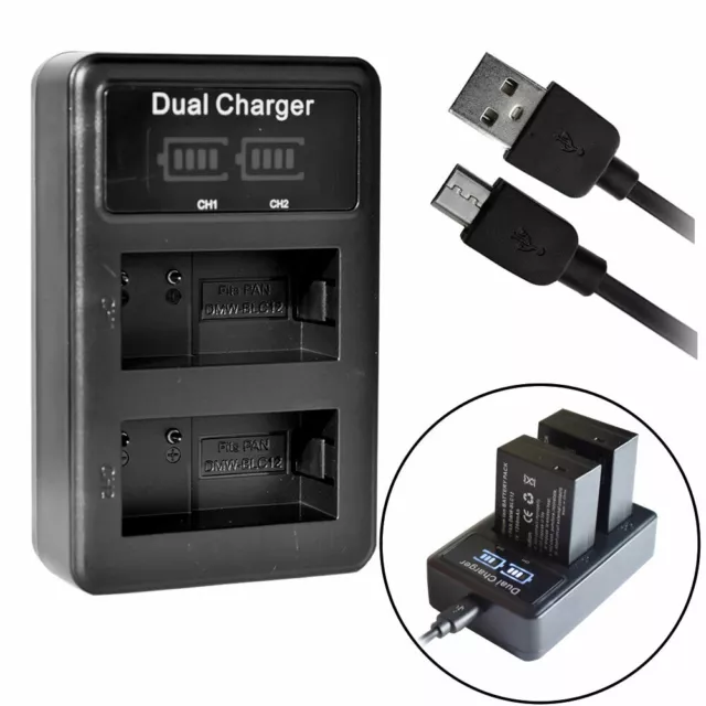 USB DMW-BLC12 Battery charger For Panasonic Lumix DMC-G5 FZ1000 DMC-FZ2500 FZ200