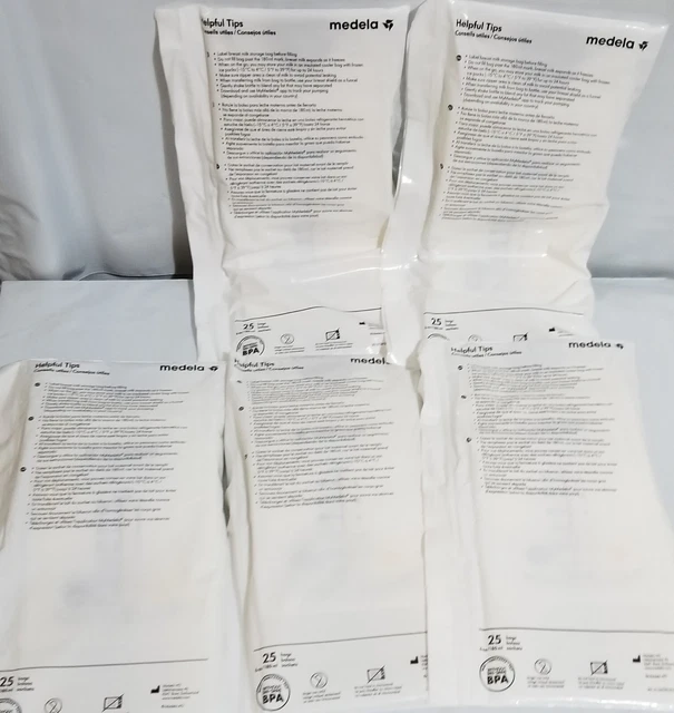 Lot of 5 Medela Breast Milk Storage Bags TOTAL 125 BAGS