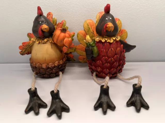 Midwood Brands Turkey Crow Shelf Sitter Set Harvest Autumn Decor