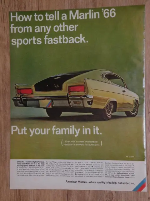 Magazine Ad* - 1966 - American Motors Marlin (#1)