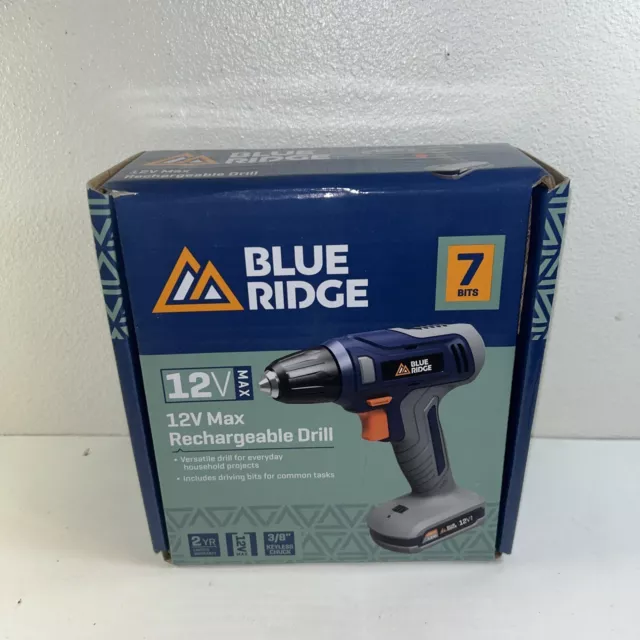 BLUE RIDGE TOOLS 12V MAX Rechargeable Drill 7 Bits 14.99 PicClick