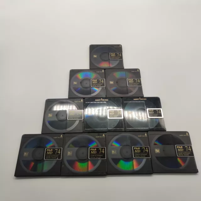 10x MDs FUJI Minidisc MD 74 Minidisk BLANKDISC Leer  74 Min. bespielt Händler