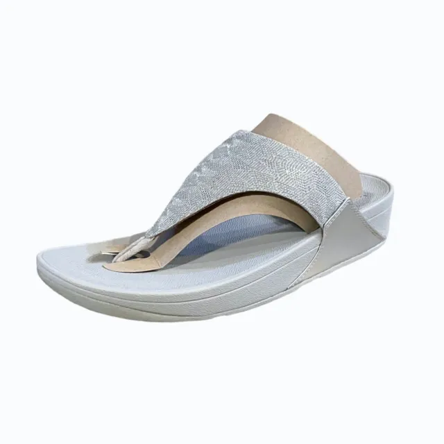Fitflop Sandals Womens Size 11 Flip Flop Glitz Gray Toe Post Thong Shoes