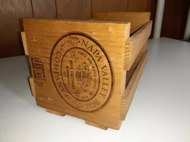 Boîte de stockage en bois massif Napa Valley Company contient 20 CD en bois 3