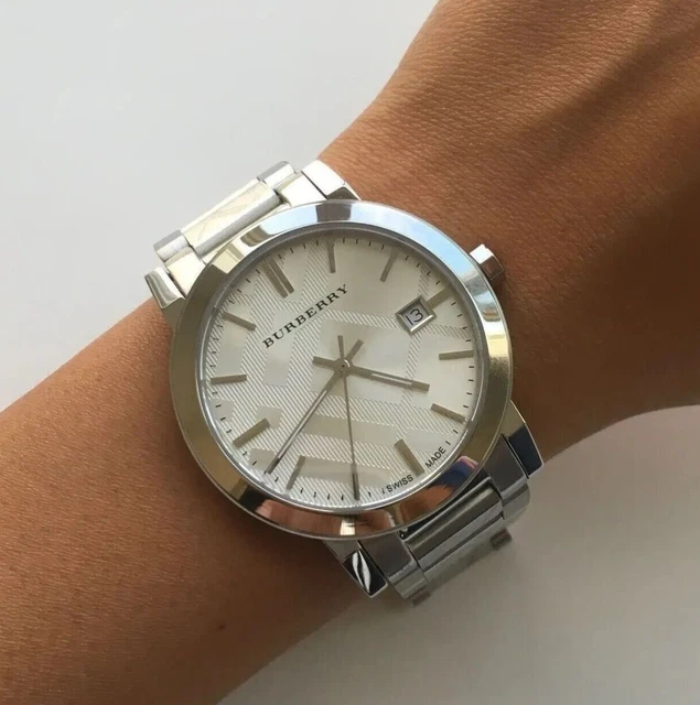 NEW BURBERRY WOMENS Watch Bu9037 Stainless Steel Silver Bracelet Silver Dial 124.49 PicClick UK