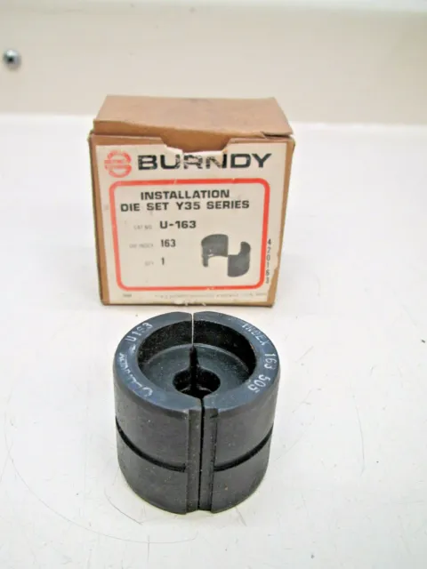 New Burndy U163 Index 163 U-Die 12-Ton Hydraulic Crimper Crimping Dies Die Set