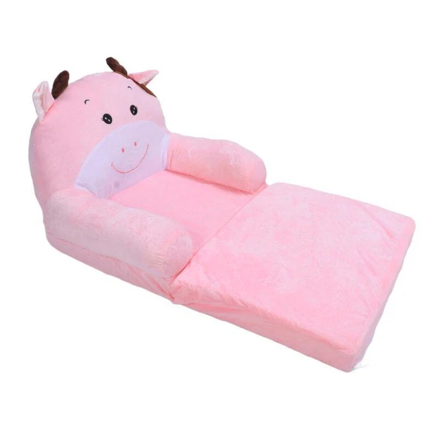 Divano letto pieghevole 2 strati bambini con cerniera facile da pulire cartone animato carino morbido imbottito