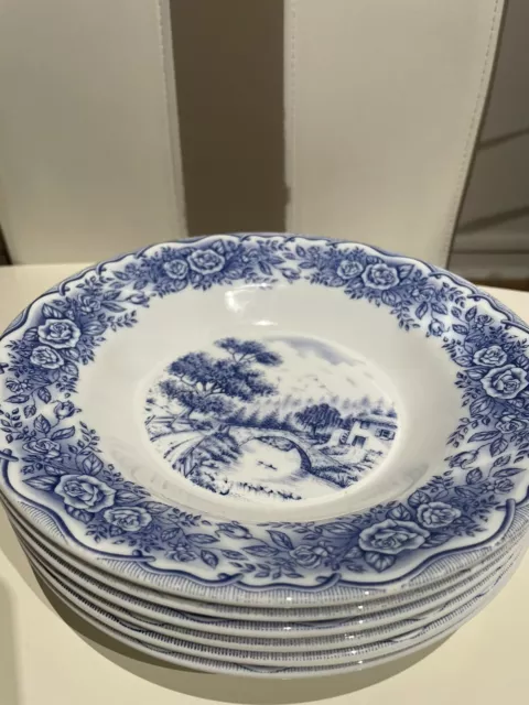 6 Assiettes Creuses Vintage De Marque Rivanel 2