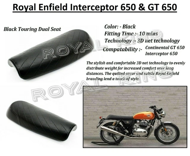 ROYAL ENFIELD &INTERCEPTOR 650 & Continental GT 650" "TOURING DUAL SEAT