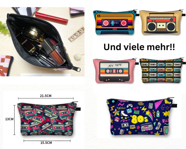 Kosmetiktasche Kulturbeutel Retro 80er 90er Waschtasche