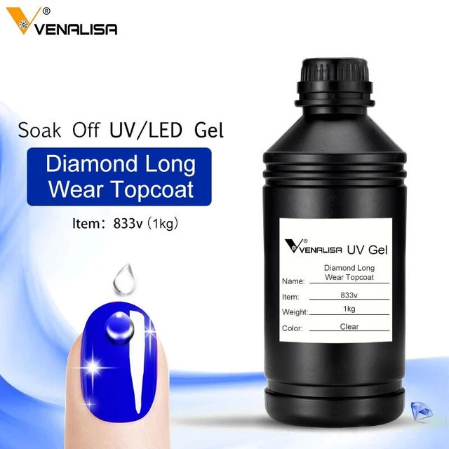 Nail Saloon Supply 1000ml Bulk  Soak Off UV LED Gel Diamond Long Wear Top Coat