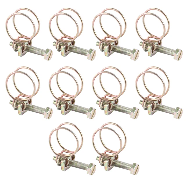 (13 mm-16 mm) 10 pz clip tubo doppio filo regolabile acciaio inox