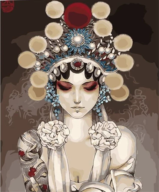 ABEUTY HAZLO TÚ MISMO Pintura por Números para Adultos Principiantes - Drama Ópera de Pekín Hermosa