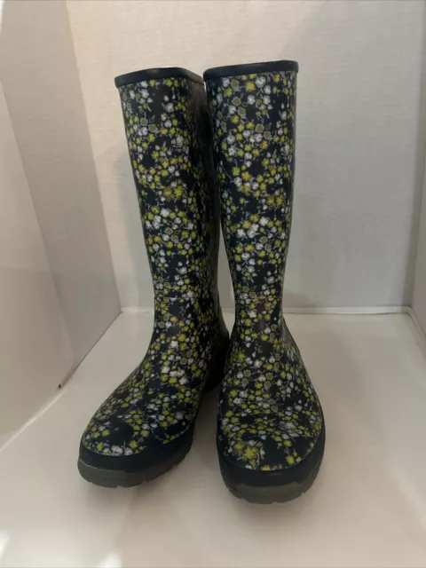 NEW BOGS Amelia Waterproof Floral Women's Size 9 Tall Adjustable Rain Boots