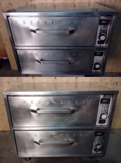 Lot of 2 Hatco HDW-2 900W Double-Stack Two-Drawer Freestanding Food Warmer 120V