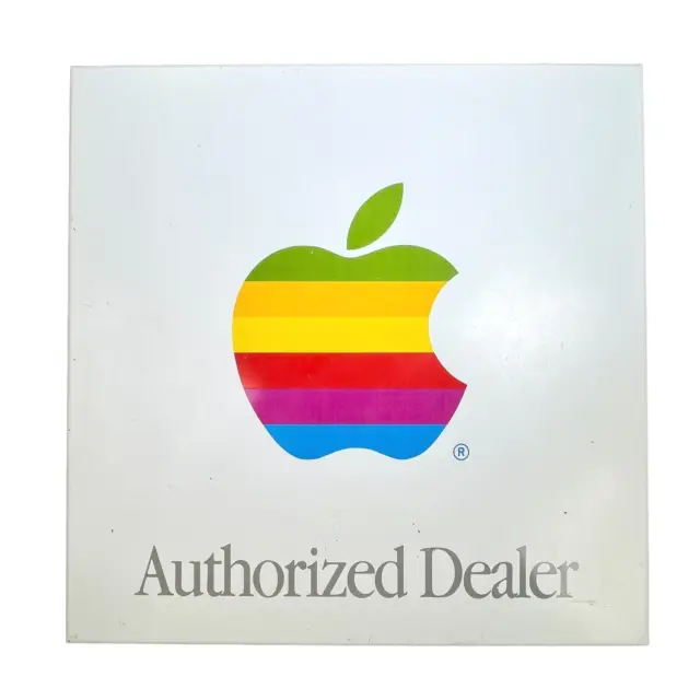 Apple Computer Vintage 1980s Authorized Dealer Store 15" Sign Color Logo