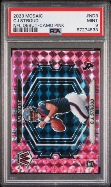 2023 Mosaic CJ Stroud NFL Debut Pink Camo Rookie PSA 9 Rookie of the Year