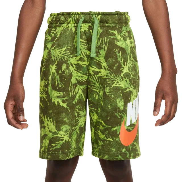 Nike Sportswear Printed French Terry Boys Shorts Green Size XL DO6493-377