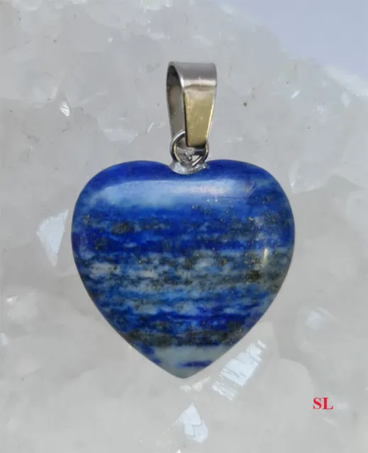 Lapiz lazuli Collier pierre naturelle forme COEUR 20x20 mm Litho-Reiki