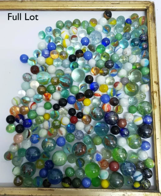 Large Mixed Lot of 250 Marbles - with Vintage Marbles - Interesting Ones