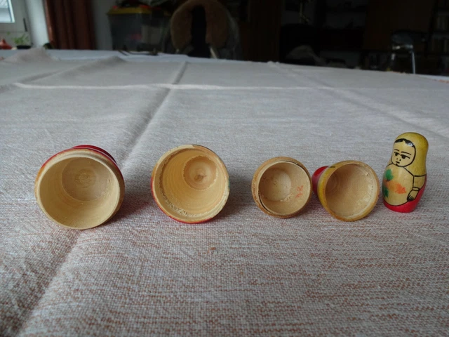 Russische  Matrjoschka Matroschka Babuschka - Handarbeit - 3 Holzpuppen 5