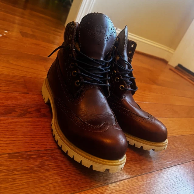 Timberland Boots Mens 8.5 Villa Wingtip Premium Brogue Brown Insulate Work A16WL Timberland Boots Mens 8.5 Villa Wingtip Premium Brogue Brown  main image 4