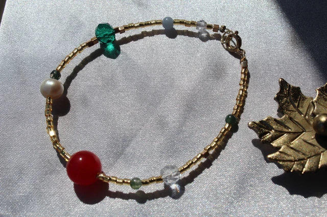 bracelet en pierre naturelle perle culture amazonite agate bleue plaqué or 18k