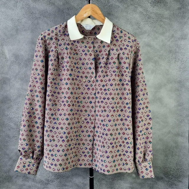 Camicia vintage anni '80 camicetta manica lunga camicia top donna camicetta