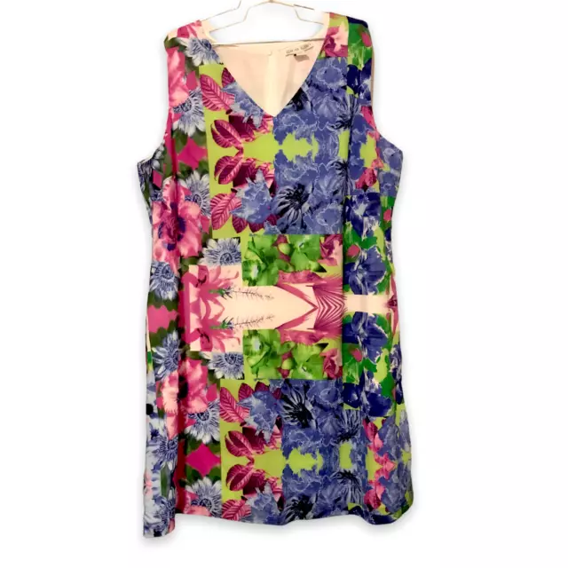 Forever Audrey Flower Patch Print Floral Shift Dress 22W