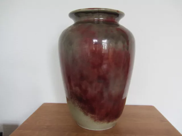 Boden-Vase WMF Ikora, Turm-Marke, Keramik Ochsenblut-Glasur, Art Deco, 39cm hoch 2