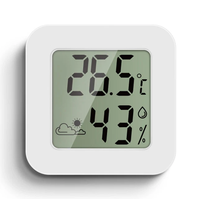 Kompaktes Raumthermometer Feuchtemessgerät klar LCD Display präzise Messwerte
