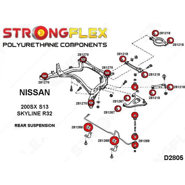 Nissan 200SX S13, Skyline R32 kit silentblocs de bras arrière SPORT 2